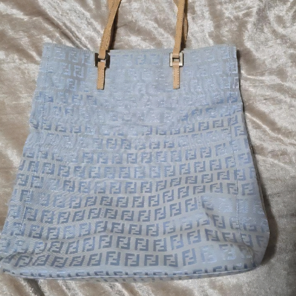 100% Authentic Fendi Zucchino canvas tote bag